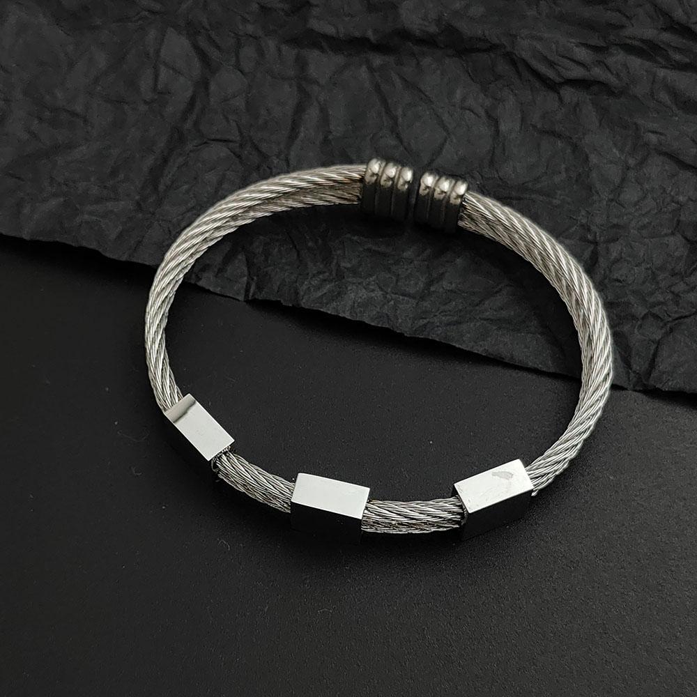 Creative Double-layer Steel Wire Square Gold-plated Stainless Steel Women's Bracelet Waterproof and Rust-free Couple Bracelet