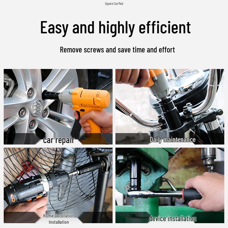 Electric Hex Wrench & Screwdriver Set, 8-32mm - Includes Socket Head, Extension, Air Gun, & Copper Components