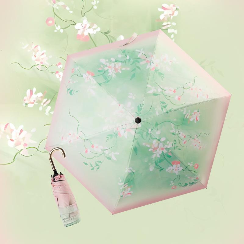 2025 50% off small gold hook digital vinyl sunscreen umbrella sun umbrella folding parasol