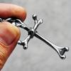 Creative Skeleton Cross Men Necklace Pendant Chain Rock Punk Rap for Biker Male Jewelry Gift