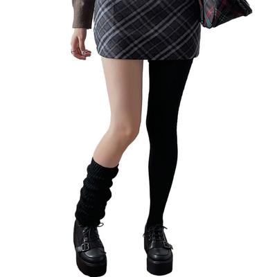 Eukkis Loose School Uniform High Socks for JK Y2K Leg Indoor Cold 120cm Women's Socks, Socks, Costumes, Warmers, Protection, Warmth, Black,