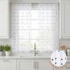 Kitchen Curtains, 2-Piece Set, Polka Dot Jacquard, Rod Pocket Top