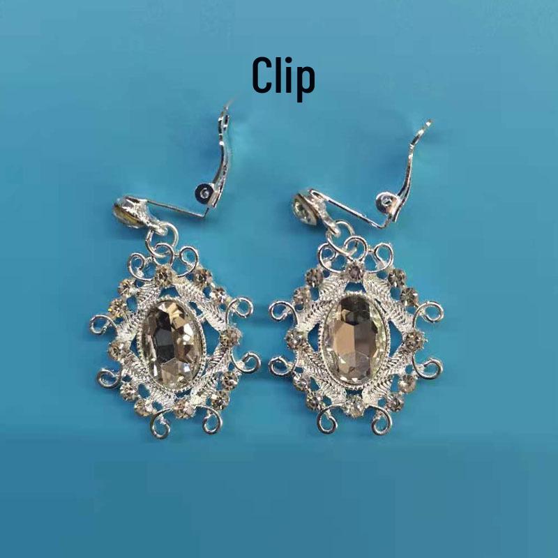 2023 Braut-Clip-Ohrringe: Hängeohrringe ohne Ohrloch für Hochzeiten & Abendkleider