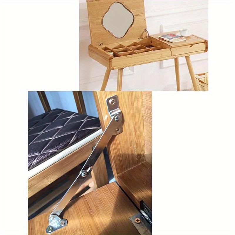 4 Pcs Folding Lid Support Hinge Stay 180 Degree Rotatable Stainless Steel Cabinet Hinges Support Table