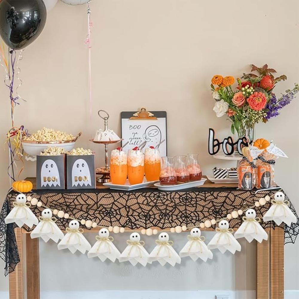 Long Hanging Ghost String Reusable Hallowee Hanging Decoration Halloween Spooky Pentant  Indoor