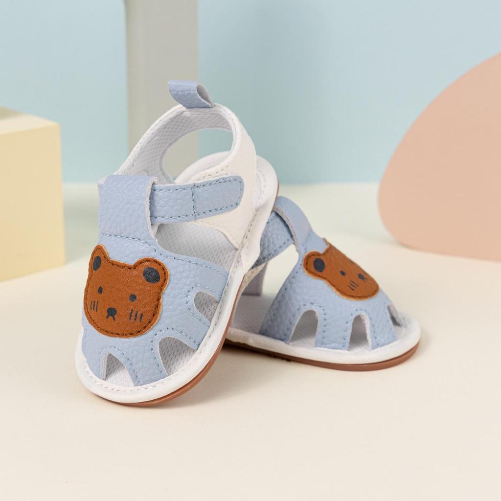 Breathable Baby Walking Shoes with Bear Pattern and Soft Rubber Sole Sandals
