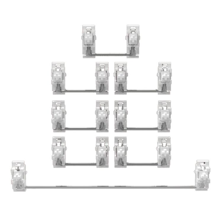 

Set of 8 Keyboards Stabilizers 1x6.25U 7x2U Dursbility Metal Blend Frictions Reduced Pressing Mechanism 1
