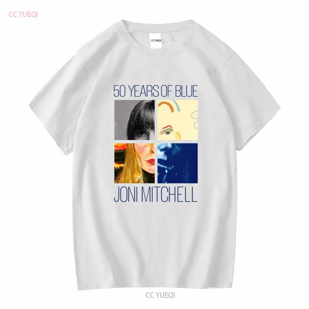 Joni Mitchell 50 Years of Blue in White T Shirt Full Size S To 5XL LL1637 vintage Washed Top For Everyday Wear Unisex Soft