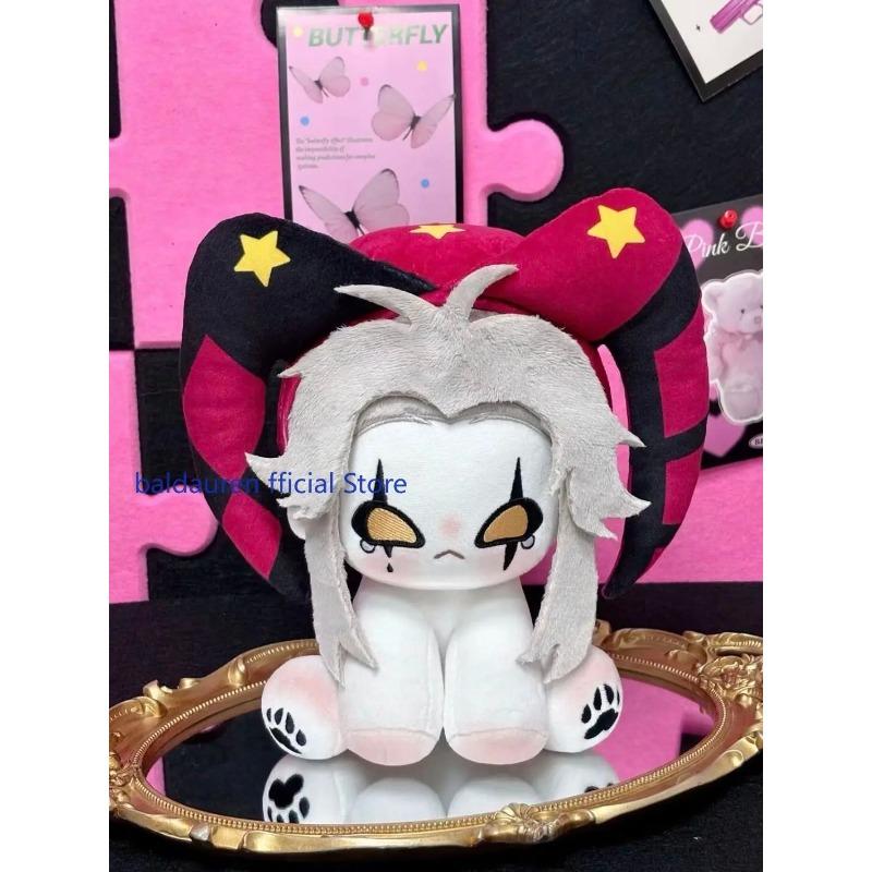 Anime Der verrückte Zirkus Pierrot Langohren Hut 20cm Sitzende Haltung Figuren Kissen Weicher Körper Maskottchen Plüschtiere Kissen Sofakissen