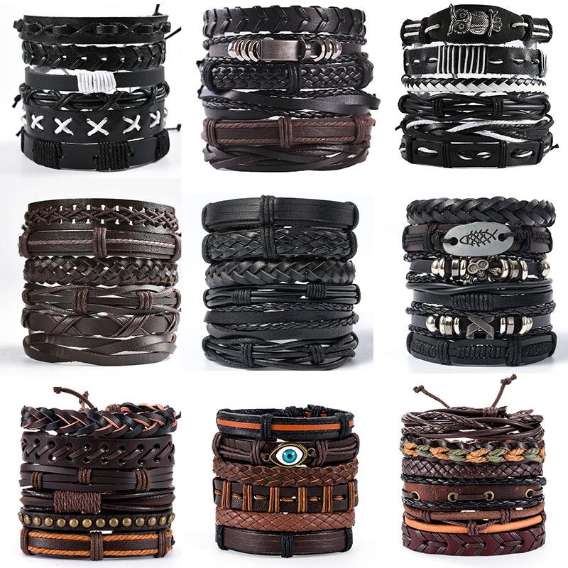 Vintage Bohemian Style Beaded Men'S Bracelets Multilayer Wood Beaded Coconut Beaded Chain Jewelry Accessories Gifts
