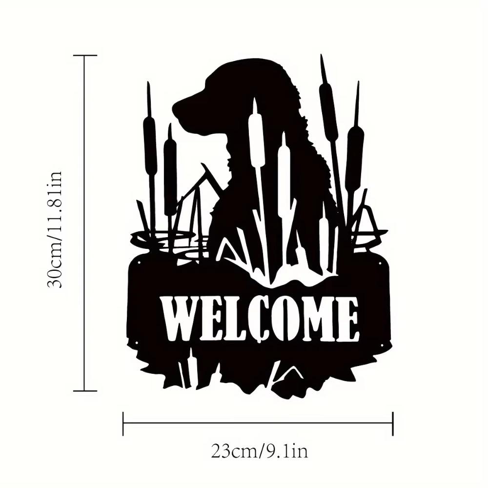 1pc Lab Welcome Sign - Metal Home Décor for Indoor and Outdoor Use, Stylish Wall Art Gift for Kitchen, Bathroom, Living Room