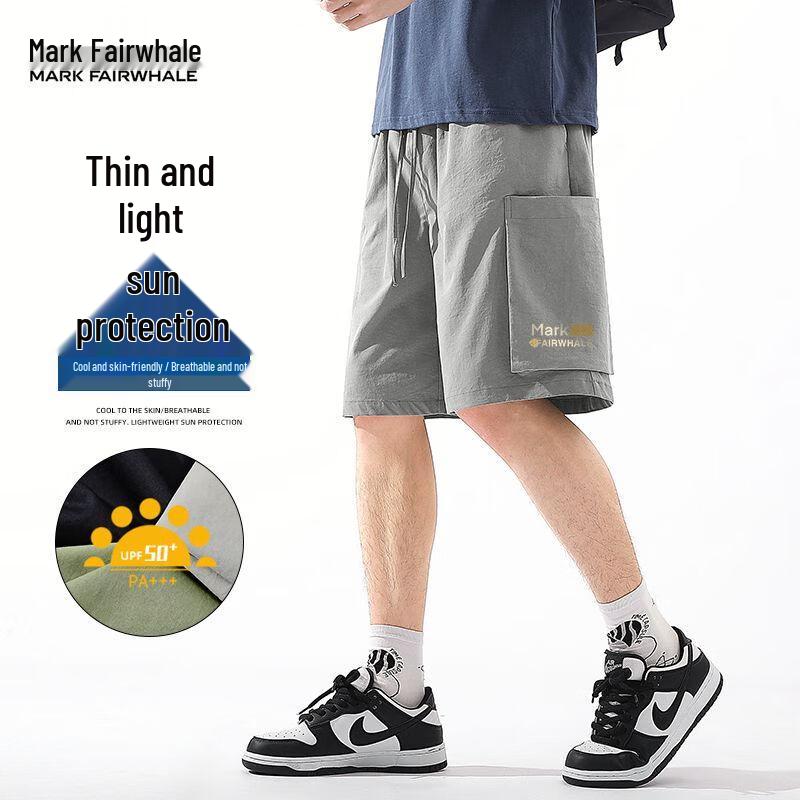 Mark Fairwhale Men s Summer Ice Silk Quick-Dry UV Protection Sports Shorts L