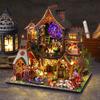 DIY Großes Puppenhaus Holz Miniaturmöbel Puppenhaus Handgemachtes Zuhause Modell Bauspielzeug für Kinder Mädchen Geburtstagsgeschenke 2014