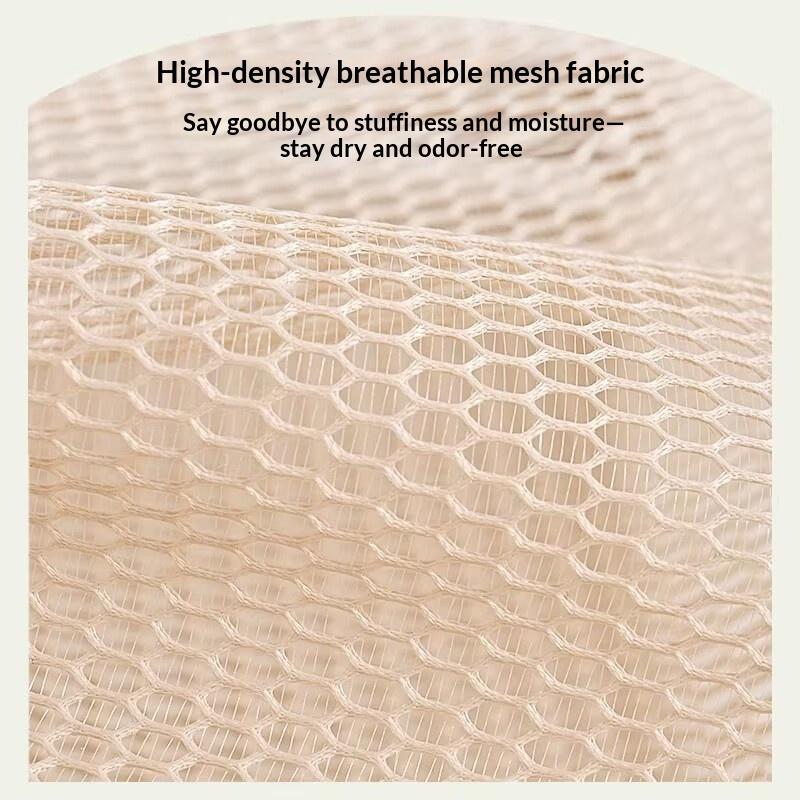 Beige Zipper Mesh Storage Bags Tear Resistant Breathable Visible Organizer for Business Trip Toiletries Makeup Storage