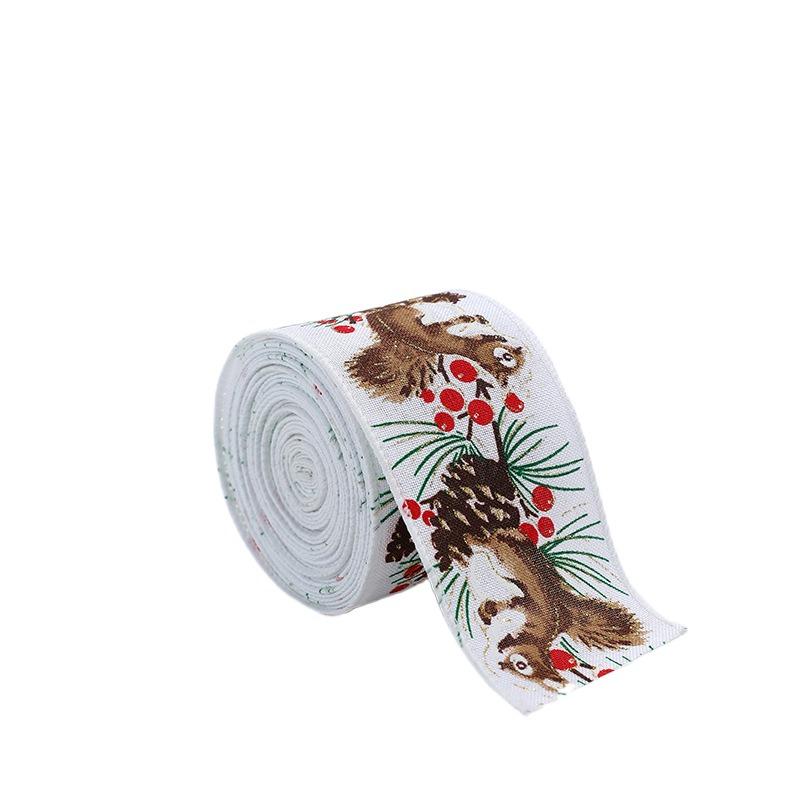 Xmas Gift Wrap Ribbon Tree Printed Bouquet Ribbon Hand Knitting Gift Box Packing Strap Party Decor