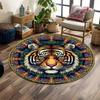 Majestic Tiger Mandala Design Print Round Rug, Living Room, Bedroom, Playroom Carpet, Non Slip Floor Mat, Gift