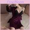 Silk Velvet Spaghetti Strap Sleep Dress With V Neck For Relaxed Lounge And Warmth