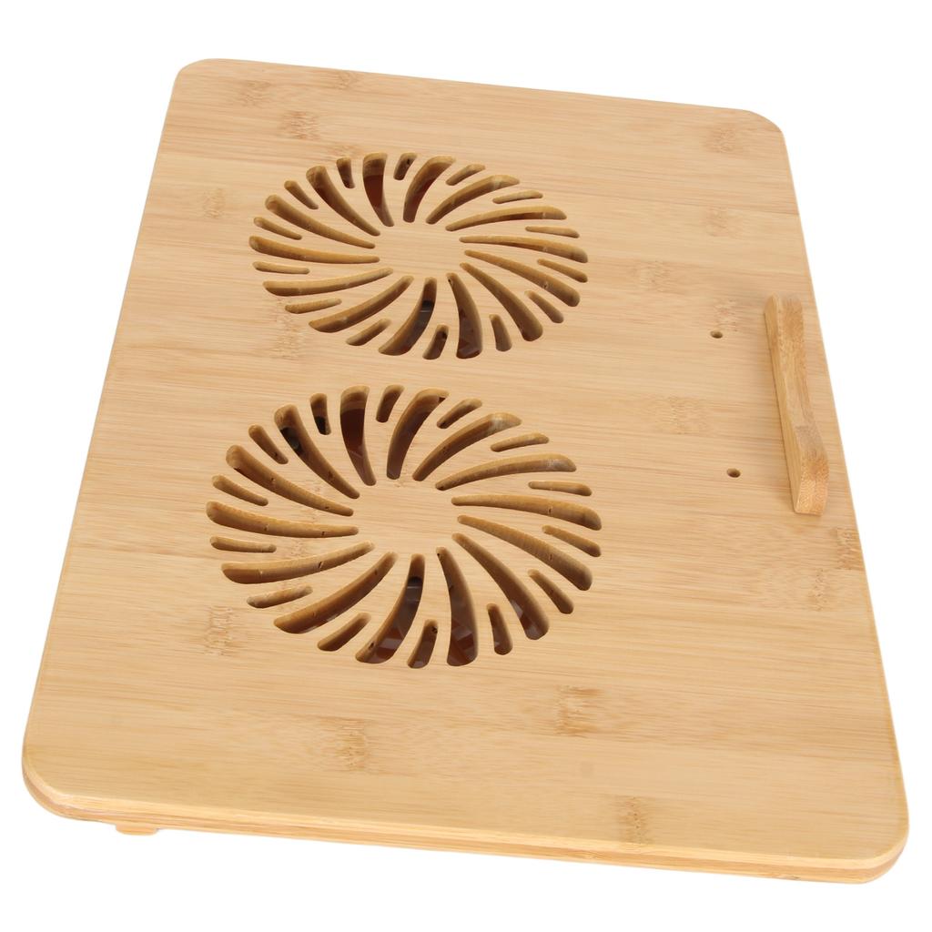 Bamboo Laptop Cooling Pad for Up To 17in Laptop Fast Cooling 2 Levels Adjustment Prevent Sliding