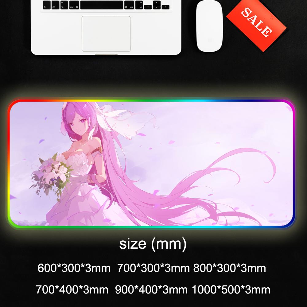 elysia Mouse Pad RGB Gaming Mousepad Big LED Pad PC Desk Mat Luminous Mouse Pad Large Keyboard Mats Table Rug With Backlit
