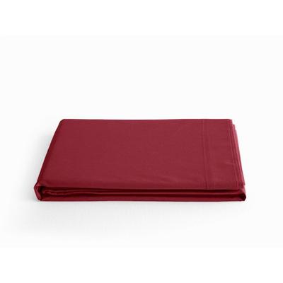 Bettlaken aus reinem, gekämmtem, langstapeligem Baumwollperkal, 80 Fäden/cm², Vent du sud – Carmin – 180 x 290 cm für ein Einzelbett