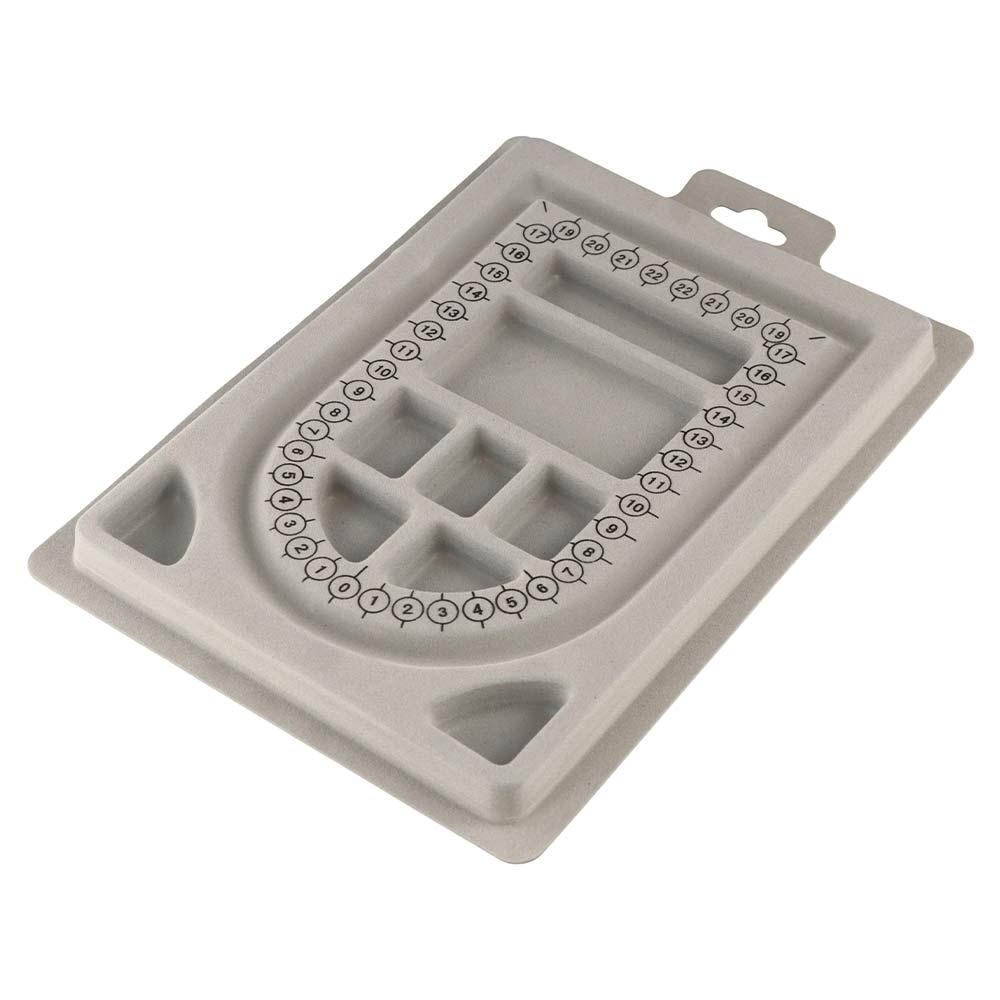 Plastic Resin DIY Necklace Tool Gray Flocked Bead Board Measuring Tool Jewelry Design Tool