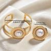 Set Bracciale & Anello Metallico con Perle a Spirale Regolabile - Gioielli Geometrici da Donna