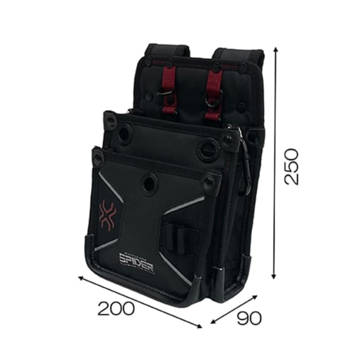 SK11 SPIDER Tobi Waist Pouch, Small, Slim, Reinforced Bottom, with Stretch Inner Pocket, 200mm W x 250mm H x 90mm D (SPD-HG6-JY)