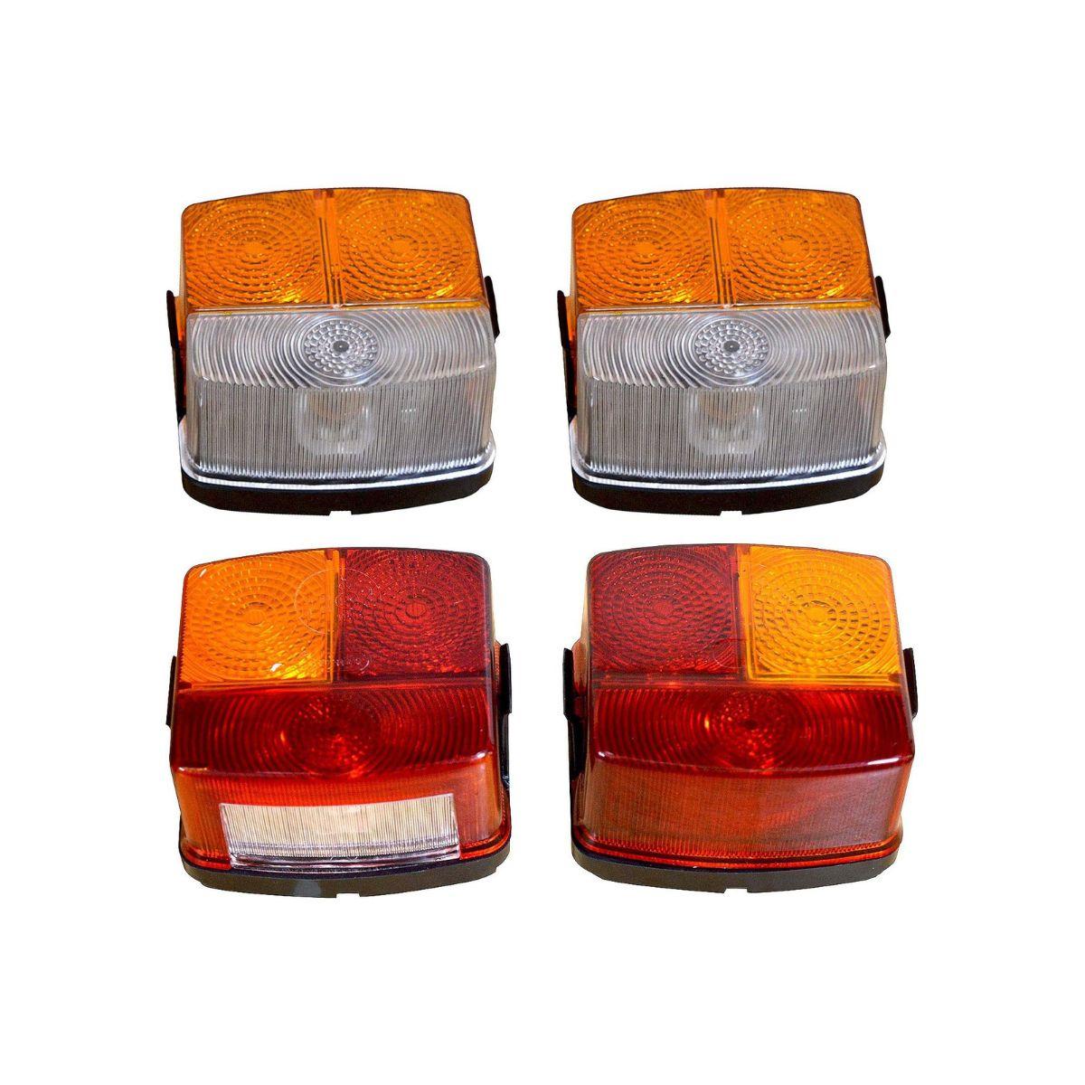 

APSMOTIV Front and Rear Combination Lamp Light Set of 4 (2 Right Side + 2 Front Side) for J D Tractor and Deutz Fahr Tractor 3223263R91 бурштин