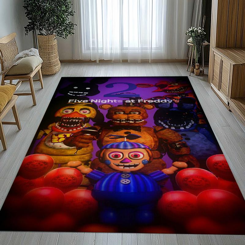 Horror Freddy F-FNAF Spiele Wohnzimmer Rutschfester Teppich Weicher Teppich für Schlafzimmer Kinderzimmer Spielzimmer Sofa, Heimdekoration Fußmatte Geschenk
