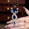 Korean Style Long Sweater Necklace - Women's Autumn/Winter Crystal Pendant