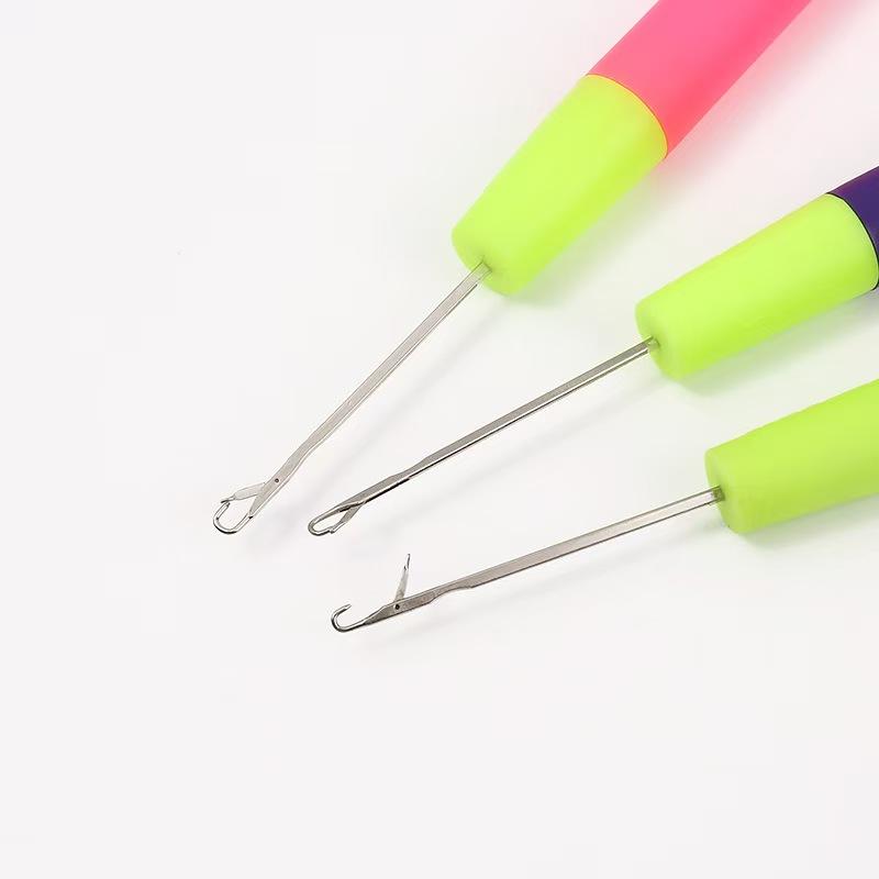 Ago per Latch Hook con Manico Ergonomico Fai da Te Treccia Capelli Uncinetto Strumento per Lavori a Maglia a Mano