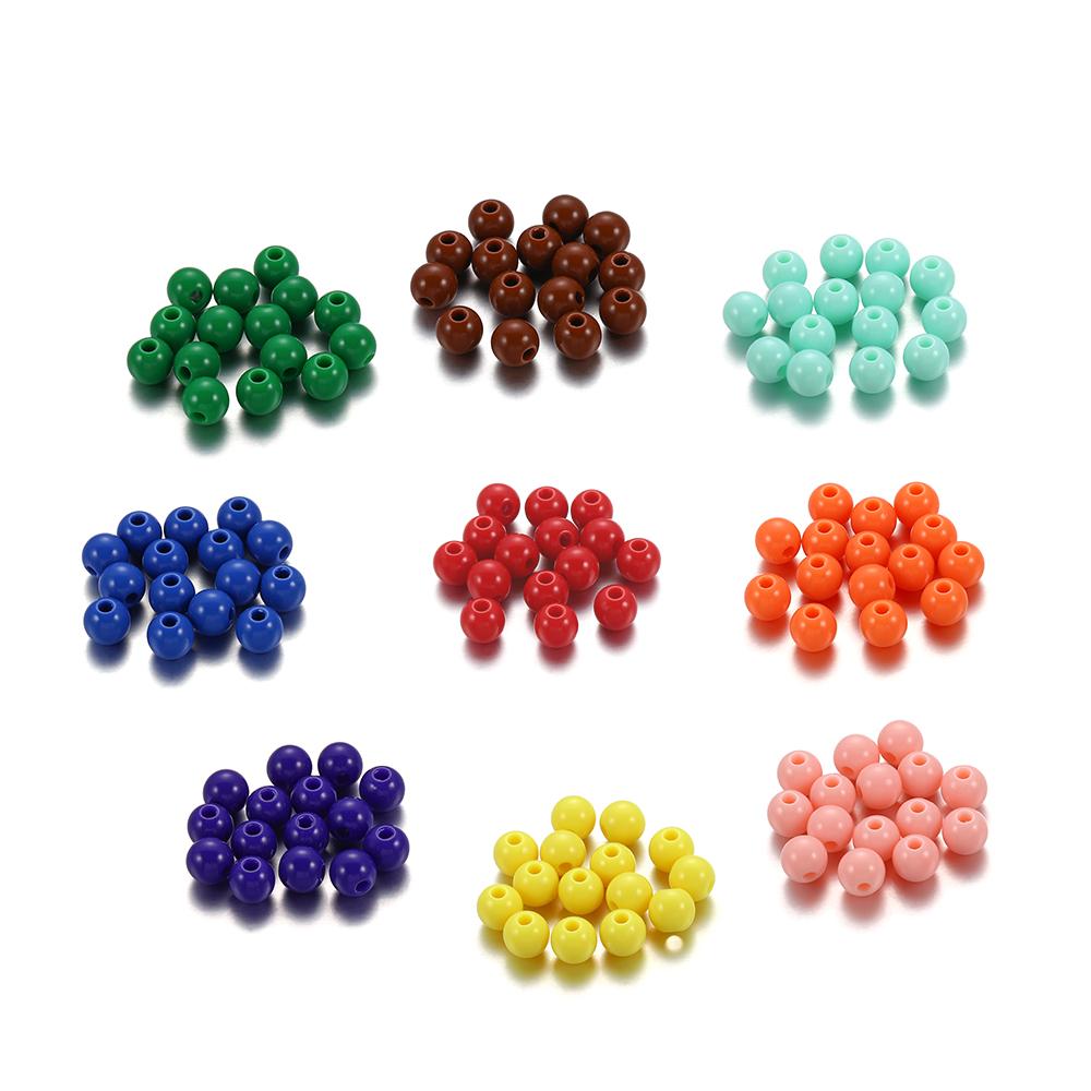 10-200pcs Mixed Acrylic Plastic Smooth Round Ball Spacer Beads 6 8 10 12MM Pick Size For Jewelry Making Accessories