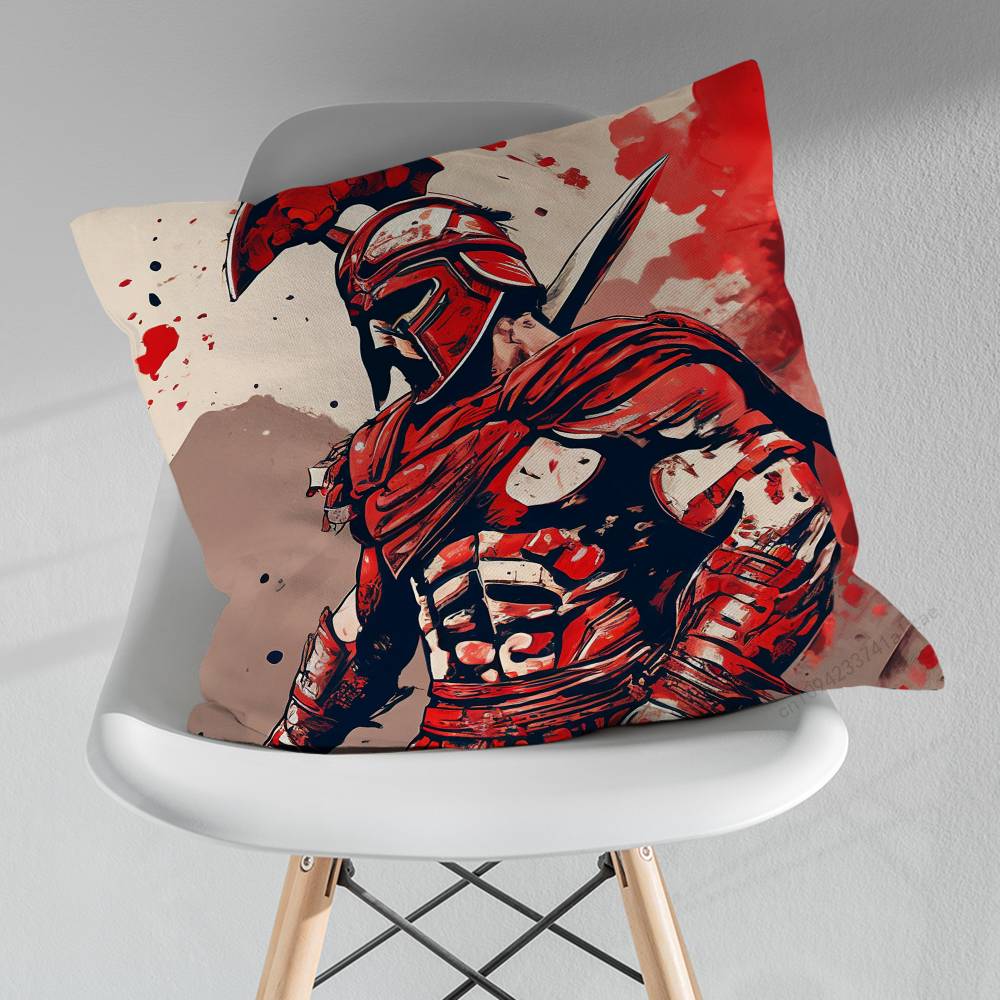 Cool Art Sparta Warrior Pillowcase for Sofa Room Office Decor Printing  Merchandise AllMatch Cushion Cover