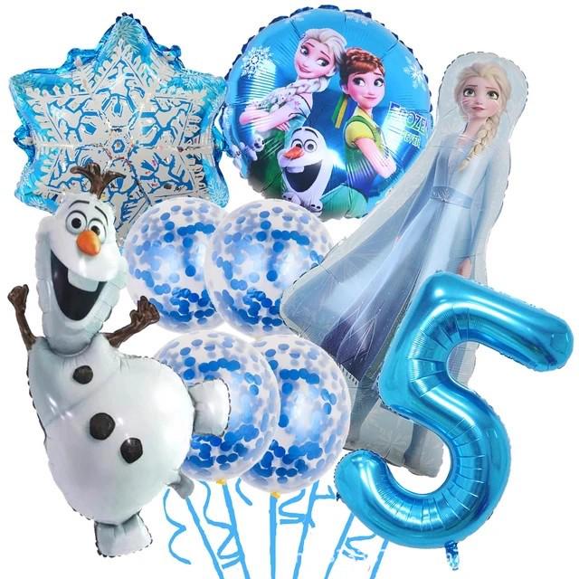 9-Piece Elsa and Anna Princess Olaf Balloon Set for Girl's Birthday Party