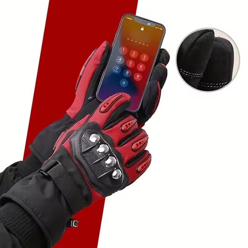 Winter Motorcycle Off-road Riding Full Finger Gloves Men Thick Anti Slip Touch Screen Warm Windproof Glove Outdoor Sports Riding