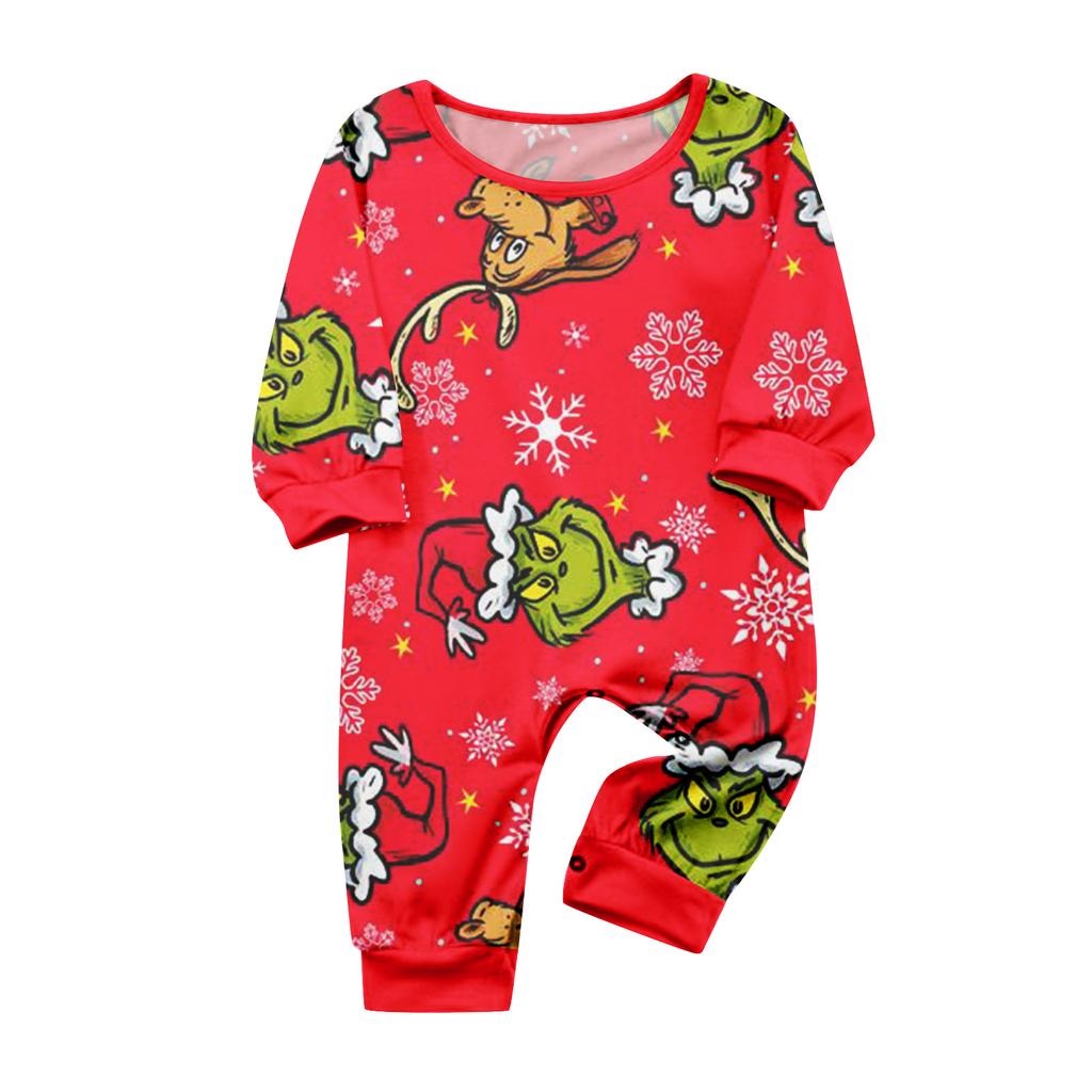 Christmas Print Cute Family Set Pajamas, Home Clothes, Family Set Long Sleeve Top Pants Set