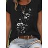 T-shirt da Donna con Ramo Floreale Viola - Grafica Delicata di Fiori ad Acquerello, Top Casual Viola Chiaro