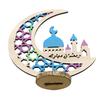 Wooden Eid Decoration Wood Hollow Carfts Ornament for Islam Muslim Festival Ramadan Mubarak Party