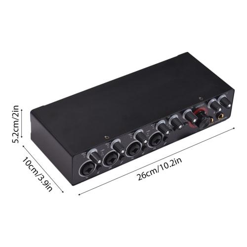 Sumina 4-Channel Recording Sound Card with Driver, Free Audio Interface, 4-in/4-out USB Sound Card, 24-bit/192kHz, 48V Phantom Power, for Professional
