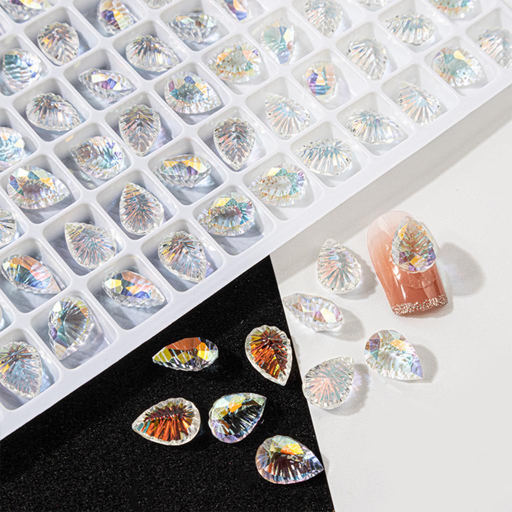 20 Stück spitze Nagel-Strasssteine, Nagel-Edelsteine, 3D-Nagel-Charms, Nagelkristalle, Herz, rechteckige Strasssteine, Diamanten für Frauen