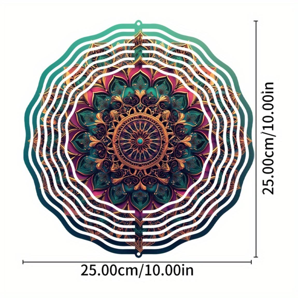 

Металлический ветряной спиннер, вращающийся на 360 градусов, для декора открытого сада, балкона, с ярким дизайном мандалы, не требующий батареек, подвесной спиннер, подарок для друзей 01A