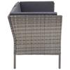 6 Piece Garden Sofa Set with Cushions Poly Rattan Grey