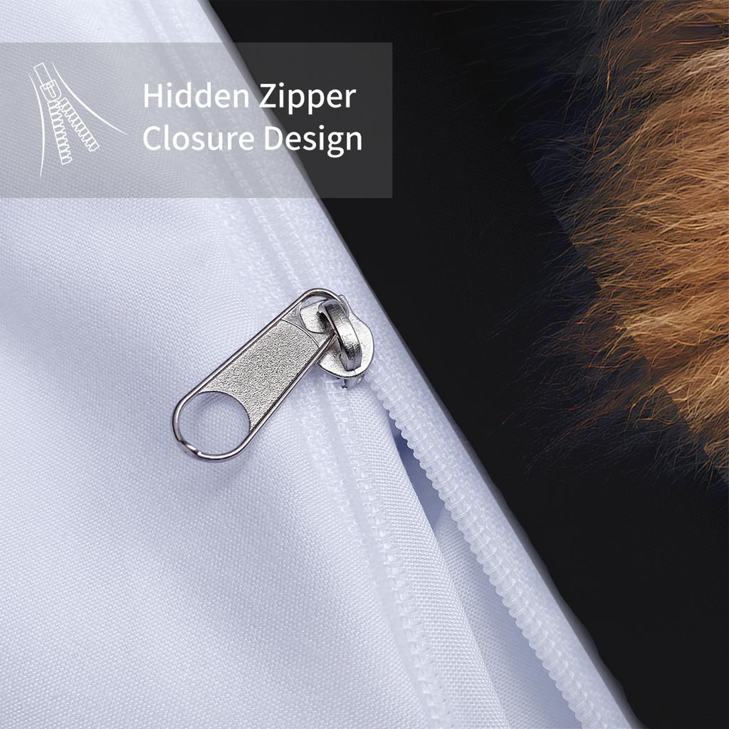 3-piece Set, Lion Pattern Printed Bedding Set, Queen, King, Double Bed, Adults Bedroom, Guestroom, Hotel, Soft and Comfortable