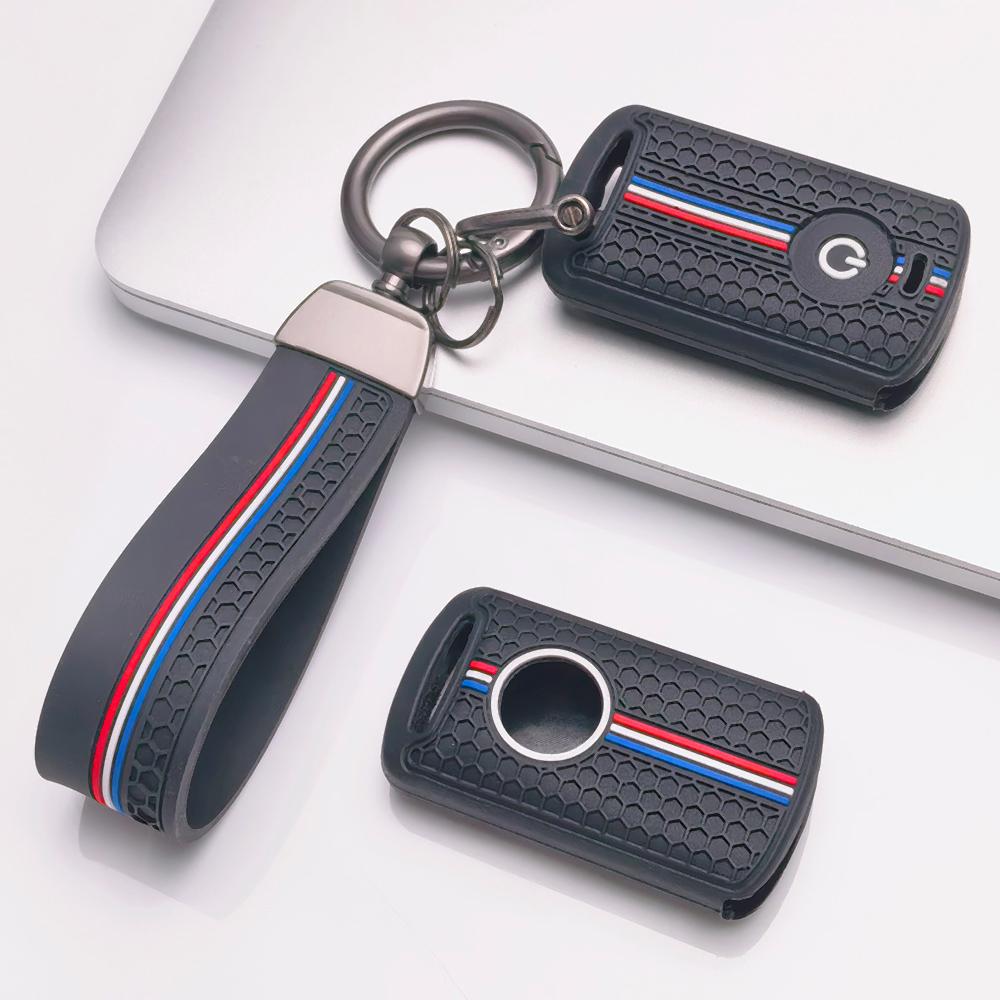 Key Fob Cover for YAMAHA Nmax XMax 125 Aerox 150 with Keychain Anti-Scratch Surface Shockproof Structure Soft Grip Texture Easy Install Design