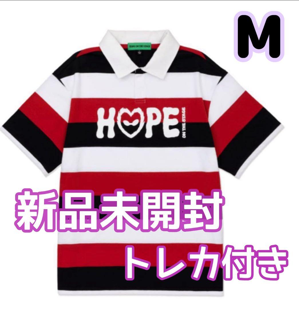 

[USED] BTS j-hope striped T-shirt with trading card, size M