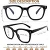 3 Pack Reading Glasses for Women Men, Square Blue Light Blocking Reading Glasses with Spring Hinge Anti Eyestrain Eyeglasses, Computer Readers with