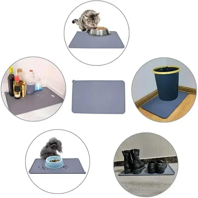 1pcs Silicone Waterproof Pet Mat For Dog Cat Pet Food Pad Pet Bowl Drinking Mat Dog Feeding Placemat Portable Outdoor Feeding
