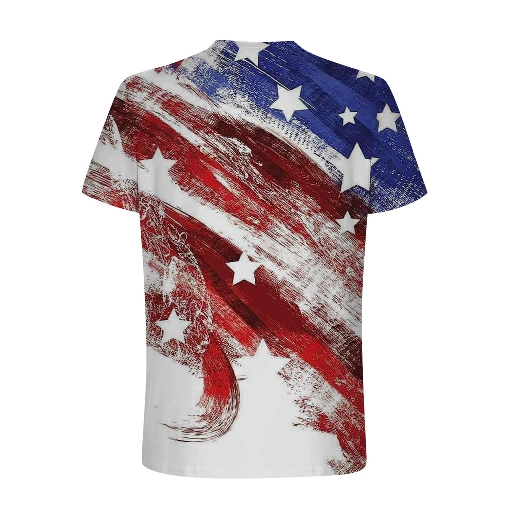 Letní Pánská Trička s Krátkým Rukávem s Módním Ležérním 3D Potiskem s Kulatým Výstřihem