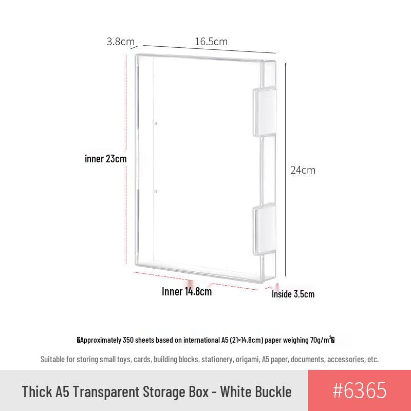 A4 Transparent Plastic Document Storage Box - Dustproof File Organizer