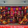 Photography Background: 2D Flat Printing Banner 1 Piece Ghost Banner for Dia De Los Muertos In Mexicozyc